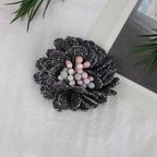 Sparkle Dahlia Fabric Flower with Bead Center - Product Detail Photo 4