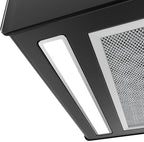 CIARRA CBCB4850 Campana Extractora en Isla sin Salida de Humos Clase A+++ 48cm 700m³/ h WiFi y Control Táctil Filtro de Carbón Incluido 4 Velocidades 2 Luces LED Negro