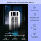 Klarstein Luftkühler mit Wasserkühlung, 4-in-1 Raumkühler, Luftbefeuchter, Ventilator & Nachtmodus, Mobile Klimageräte Luftkühler mit 3,5L Tank & Timer, 60W Air Cooler mit 486 m³/h Luftstrom