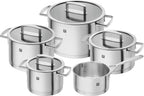 ZWILLING Kochtopf-Set, 5-tlg., 4 Deckel, Induktionsgeeignet, Edelstahl, Vitality