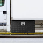 VEVOR Caja de Herramientas para Camión 914x432x457mm Caja de Bastidor Inferior Caja de Almacenamiento de Aleación de Aluminio Montaje Inferior con Cerradura y Llaves para Remolques, Camionetas, Negro