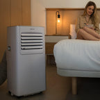 Cecotec Aire Acondicionado Portátil con Mando a Distancia ForceClima 7100. 7000 BTU, Bajo Consumo, Pantalla LED, 4 Modos, 2 Velocidades, Cobertura 15-20m2