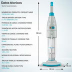 tillvex Limpiafondos Eléctrico de Piscina | Set Aspirador de Fondo Automático con Mango Telescópico | Aspiradora Inalámbrica de Limpieza con Filtro y 2 Velocidades