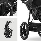 hauck Runner 2 Silla de Paseo Ligera hasta 22 Kilos - Carrito Bebé Reclinable desde el Nacimiento - Carro de 3 Ruedas Neumáticas Grandes - UV 50+ - Negro