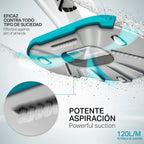 tillvex Limpiafondos Eléctrico de Piscina | Set Aspirador de Fondo Automático con Mango Telescópico | Aspiradora Inalámbrica de Limpieza con Filtro y 2 Velocidades