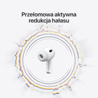 Apple AirPods Pro 3 Bezprzewodowe słuchawki, aktywna redukcja hałasu, pomiary tętna, funkcja aparatu słuchowego, Bluetooth, dźwięk przestrzenny, Hi-Fi, ładowanie przez USB-C