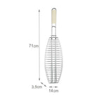 Parrilla Para Asar Pescado En Barbacoa 71x14cm Parrillera Individual