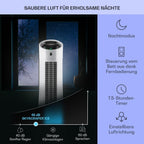 Klarstein 4-in-1: Smart Luftkühler, Ventilator, Luftbefeuchter & Ionisation I 6 L Wassertank, Oszillation, 30 W, 210 m³/h, Timer I Klimagerät ohne Abluftschlauch, Mobiles Klimagerät, Schwarz-Rosegold