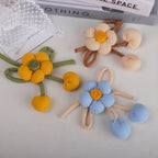 Woven Flower with Looped Stem Charm - Yellow 11CM