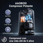 AAOBOSI Nevera Portátil 15 litros, Nevera 12V 24V DC Compresor, con una Capacidad de Cefrigeración de +20℃ a -15℃ para coche, camión, barco y autocaravana