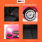 BabyCar Mercedes CLS 350 AMG | Coche Electrico para Niños 12V con 2 Motores 25W | Carro Electrico Infantil con Mando Parental, Asiento de Piel, Puertas Abatibles, MP3/USB | Mercedes Oficial | Rosa