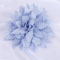 Gingham Print Dahlia Fabric Flower Applique - Earthy yellow 13cm