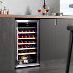 Cecotec Vinoteca 34 botellas Bolero grandsommelier 34030 inox compressor, 80 L, Enfriamiento por compresor, Temperatura regulable de 5 a 18ºC, Control táctil, Display, LED interior.