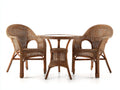 Conjunto de muebles de jardín 3 piezas 60x60x70 cm - ratán natural color marrón - diseño clásico para exterior