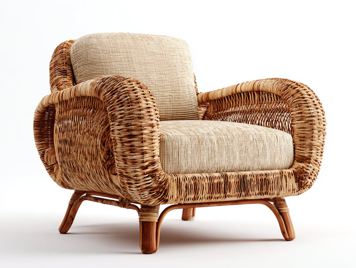 Sillones de ratán ratán natural 75x80x85 cm - marrón-beige - diseño cómodo natural