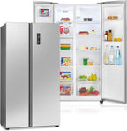 Bomann® Side by Side Kühl Gefrierkombination | No Frost | 442L Inhalt | Kühlschrank mit Gefrierfach | Kühlschrank mit MultiAirflow-Technologie | Verbrauch 287 kWh/Jahr | SBS 7344 inox
