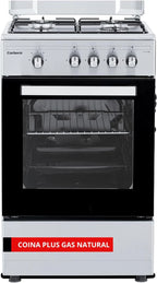 Corberó – Kitchen Plus | 50 cm | CCSF45020BW | 4 Burner Butane Gas | Oven 43L | Metal Lid | Double Glass Door | Tray and Grill Chrome | Automatic Safety Shut-off | White