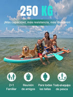 Niphean (Extra Grande) Tabla Paddle Surf Hinchable para 2+1 Personas/Familia, Paddle Surf con (Apto para Principiantes) Aleta Equilibrada, Funda Waterproof, Sup Board para Adultos, Regalo