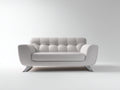 Sofás 2 plazas 150x85x75 cm tapizado en cuero sintético blanco con patas metálicas - diseño moderno