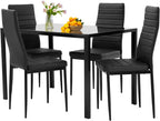 2025 Conjunto de comedor FDW, mesa de vidrio con sillas, para espacios pequeños, mesa de cocina y 4 sillas
