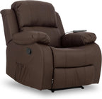 Don Descanso - Sillón Masaje Relax Calor Trevi Negro Reclinable 160º con 8 Motores Silenciosos, Calor Lumbar, Sist. Masaje 4 Zonas y Acabado en PU Anti-Cuarteo [Incluye Mando]. Ideal Gente Mayor