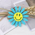 Smiley Daisy Felt Flower Applique - Rose Red 5CM
