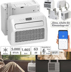 Sichler Haushaltsgeräte Mobiles Klimagerät: Mobile Split-Klimaanlage, Entfeuchterfunktion, WLAN & App, 5.000 BTU/h (Klimaanlage Wohnwagen, Mini Split Klimaanlage, Klima Splitgerät Bohren)