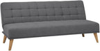 SHIITO | Modelo Versalles - Sofá Cama con Apertura Clic-Clac | Donde la Elegancia y el Confort se encuentran | Diseño Capitoné en Color Gris | 189.5 x 88 x 89 cm