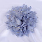 Metallic Striped Ruffled Fabric Flower Applique - Product Detail Photo 3