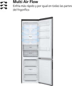 GBP61DSXGC - Frigorífico Combi No Frost, Congelador, Compresor Smart Inverter, Color Inox Antihuellas, 186 cm, 341 l