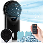 Klarstein Luftkühler mit Wasserkühlung, 3-in-1 Verdunstungskühler, Luftbefeuchter & Ventilator, Mobile Klimageräte Luftkühler mit 5,5L Tank, 90W Air Cooler mit Nachtmodus, 1600m³/h Luftstrom