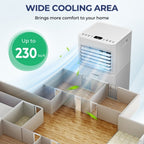 Aire Acondicionado Portátil 3 en 1 de 8000 BTU con Deshumidificador y Modo Ventilador