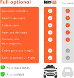 BabyCar Range Rover | Coche electrico para niños 12V con 2 Motores 35W | Coche Bateria con Mando Niño, Asiento de Piel, Puertas abatibles, MP4/USB | Licencia Oficial | Blanco