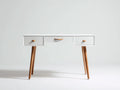 Mesas de oficina madera 120x55x78 cm blanco y marrón - diseño moderno con cajones