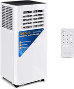 SereneLife 3-in-1 Mobile Klimaanlage mit Abluftschlauch – Klimagerät als Luftkühler, Ventilator & Luftentfeuchter– Mini Klimaanlage für Räume bis zu 28 m2 – Luftkühler für Zuhause & Büro 10,000 BTU