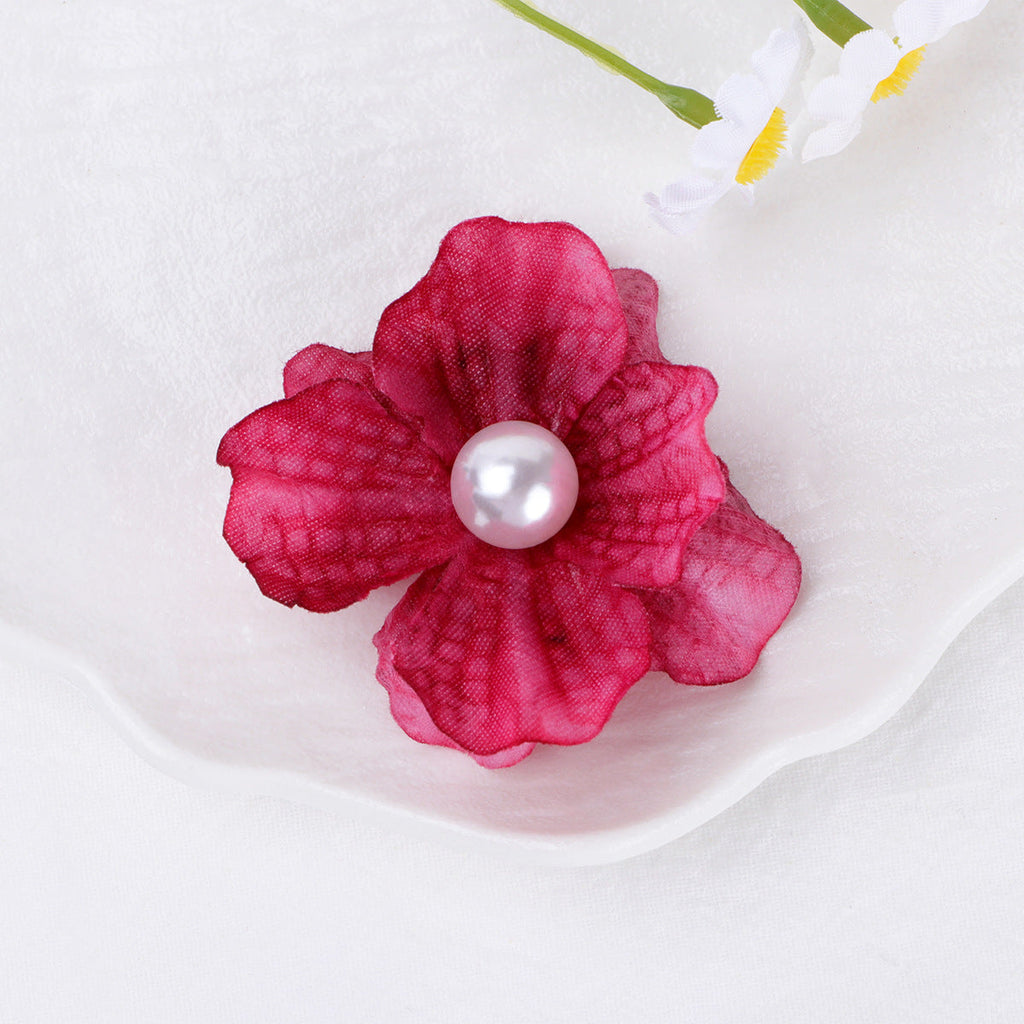 Ombre Petal Fabric Flower with Pearl Center - Product Detail Photo 2