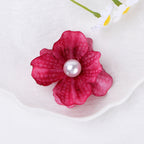 Ombre Petal Fabric Flower with Pearl Center - Product Detail Photo 2