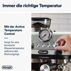 De'Longhi La Specialista Arte EC9155.MB Siebtrgermaschine, Espressomaschine mit Mahlwerk, 8 Mahlgrade, 15 Bar, 3 Temperaturen, Milchschaumdüse, 1300 W, 1,5 l Tank, Edelstahl/Schwarz inkl. Barista-Kit