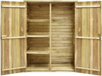 Tidyard Caseta Herramientas Jardín 4 Estantes de Apoyo Gabinete Caseta Herramientas Cobertizo Armario Exterior Madera Jardín Pino Impregnada 123 x 50 x 171 cm
