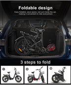 SAMEBIKE C05 Pro 36V 13Ah Akku 500W Motor Step-Through faltbares Fat Tire E-Bike
