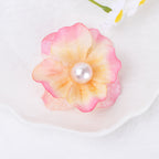 Ombre Petal Fabric Flower with Pearl Center - A Blue 5CM