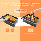 Cosori Freidora de Aire Dual Blaze TwinFry 10 Litro-True Metal-Doble Resistencia 2800 W (35–240 °C)-Divisor para Zonas de la Gran Doble Cesta-6 Funciones-Smart WiFi-Máx 10 Personas-Limpiable