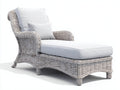 Tumbonas de ratán 160x70x85 cm - color blanco y gris - diseño moderno para jardín con cojín acolchado