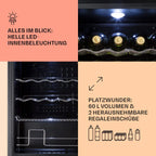 Klarstein Mini Kühlschrank mit Glastür für Zimmer, Getrnkekühlschrank mit Verstellbaren Ablagen, Kleiner 80 Liter, Indoor/Outdoor Kühlschrank Leise