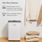 Bosch Deshumidificador Dry 4000 - Fácil. Eficiente. Silencioso. Para tu Hogar y Dormitorio - Para Habitaciones de hasta 33 m² - Secado Rápido para tu Colada
