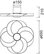 Ventilador de techo Rose madera LED 24W