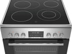 Bosch HKR39C250 Serie 4 Elektro-Standherd, 60 cm breit, EcoClean Direct Reinigungshilfe, 3D Heißluft Backen auf 3 Ebenen, LED-Display-Steuerung, erweiterbare Kochzone für großes Kochgeschirr