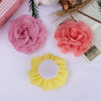 Chiffon Multi Layer Rose Fabric Flower Applique - Orange Red 8CM