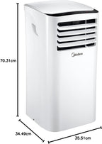 Midea Mobiles Klimagerät MPD-12CRN7, 12000 BTU 3,5kW, Kühlen&Ventilieren&Entfeuchten, Raumgröße bis 117m³(43㎡), Mobile Klimaanlage mit Abluftschlauch