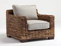 Sillones de ratán 94x88x76 cm - marrón y beige - estilo natural para terraza